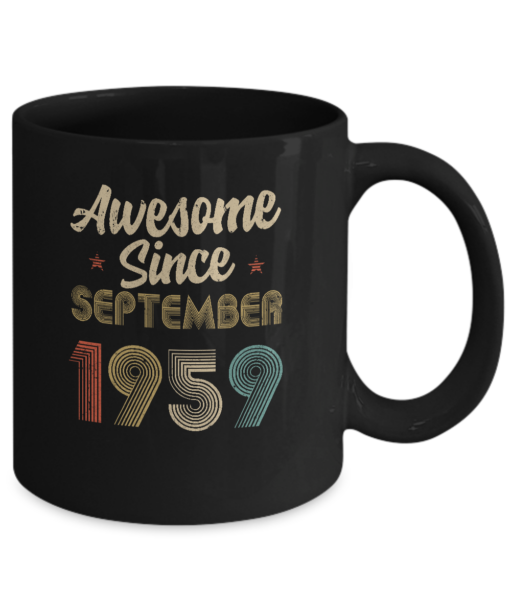 Awesome Since September 1959 Vintage 62th Birthday Gifts Mug-Coffee Mug-11oz Mug-Black