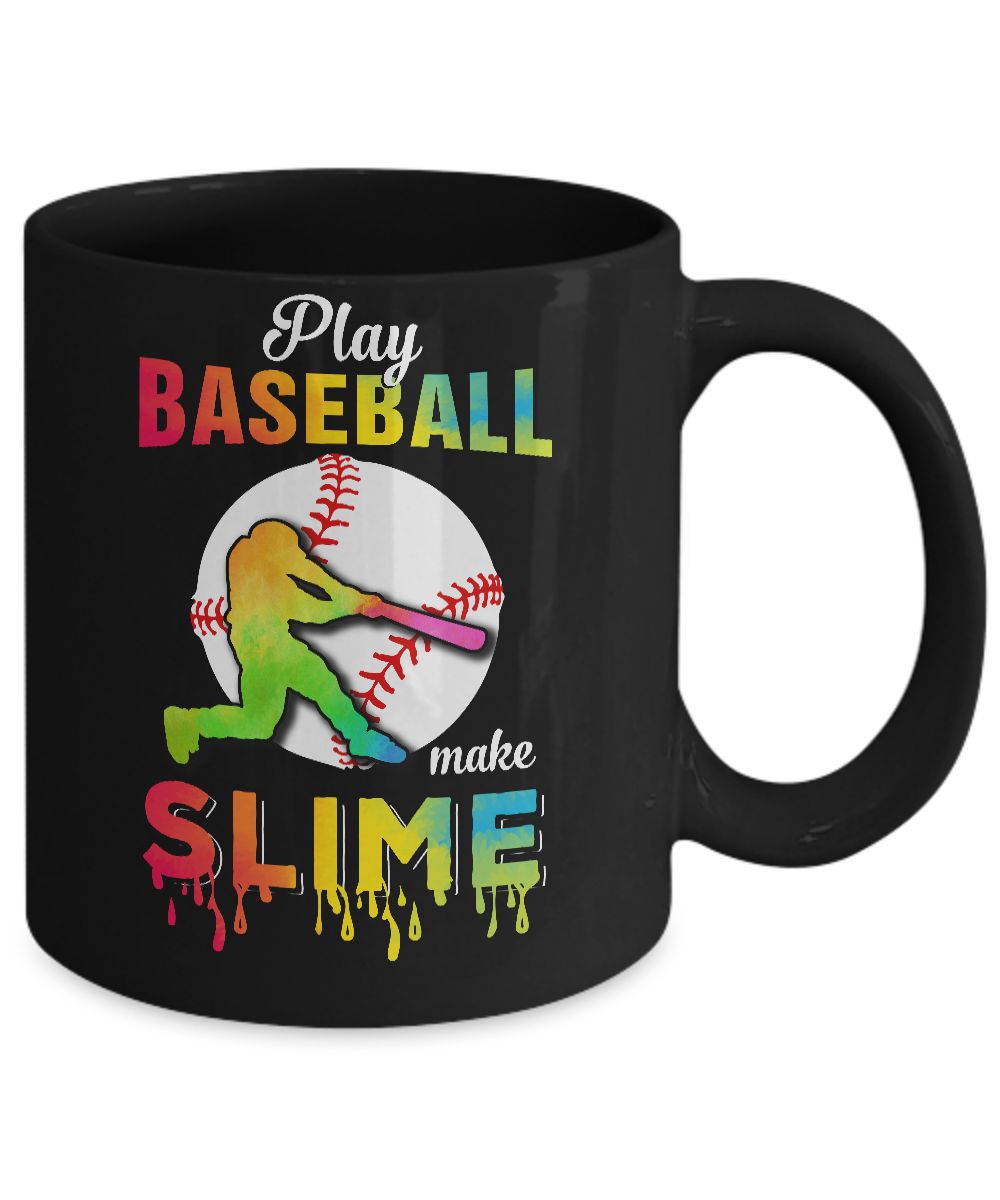 Play Baseball Make Slime Watercolor For Girl Women Mug-Coffee Mug-11oz Mug-Black
