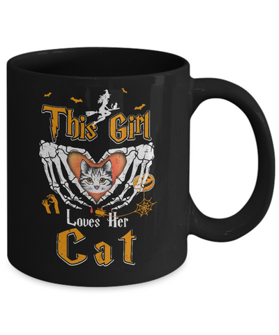 This Girl Love Her Cat Halloween Mug-Coffee Mug-11oz Mug-Black