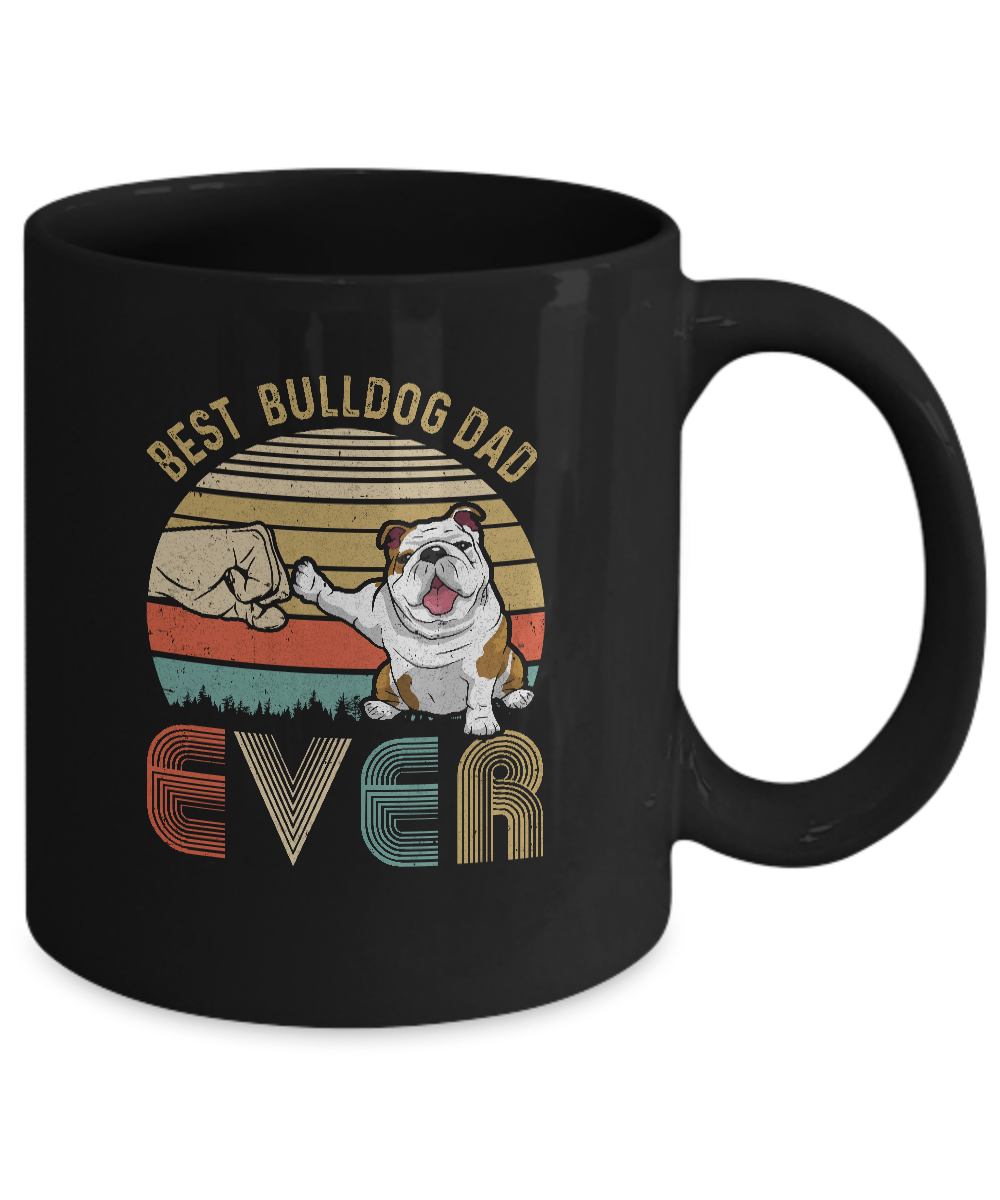Vintage Best Bulldog Mom Ever Bump Fit Funny Mom Gifts Mug-Coffee Mug-11oz Mug-Black