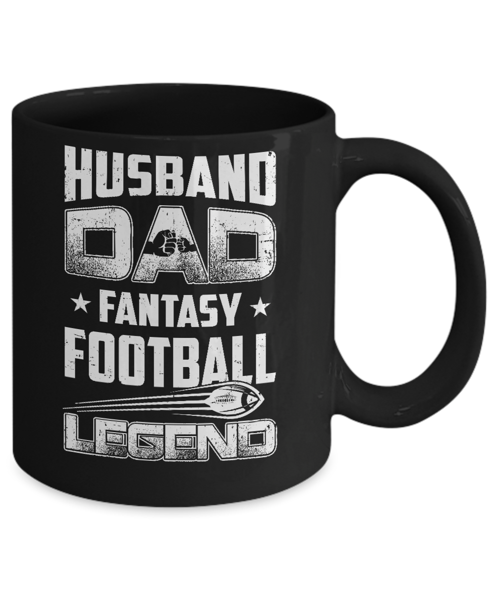 Husband Dad Fantasy Football Legend Fathers Day Gift Mug-Coffee Mug-11oz Mug-Black