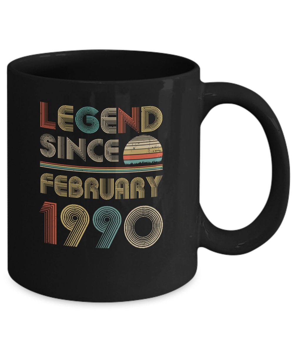 Legend Since February 1990 Vintage 31th Birthday Gifts Mug-Coffee Mug-11oz Mug-Black