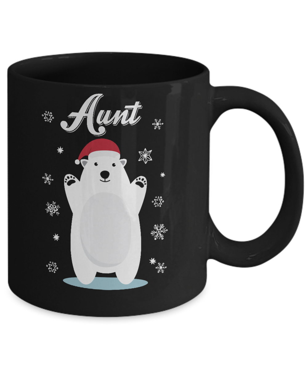 Aunt Bear Christmas Santa Pajamas Mug-Coffee Mug-11oz Mug-Black