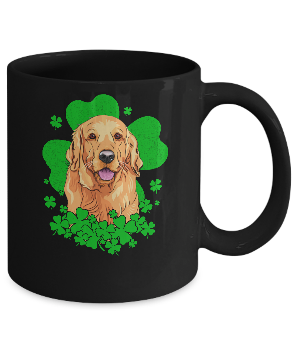 Golden Retriever St. Patrick's Day Clovers Mug-Coffee Mug-11oz Mug-Black