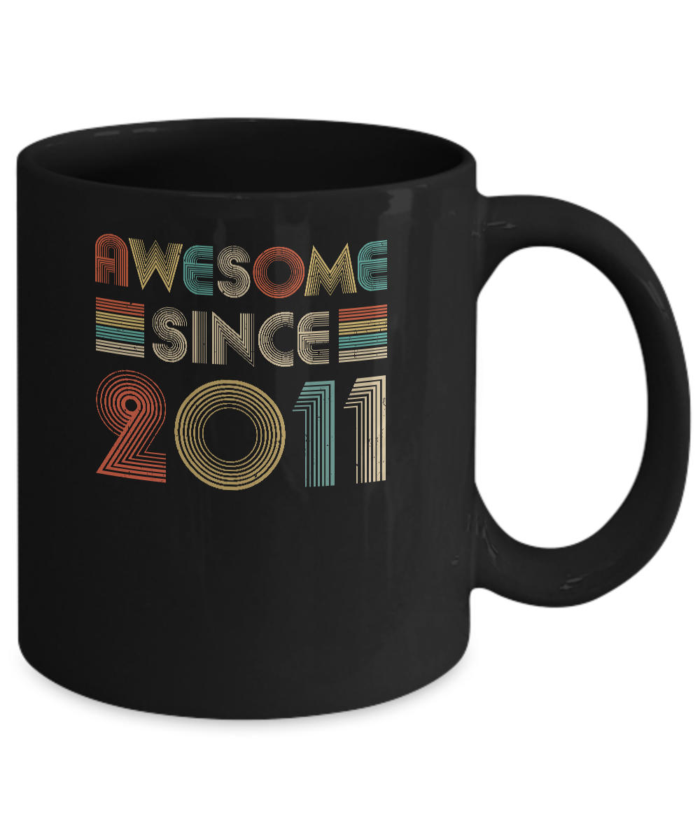 Awesome Since 2011 10th Birthday Gifts Youth Mug-Coffee Mug-11oz Mug-Black