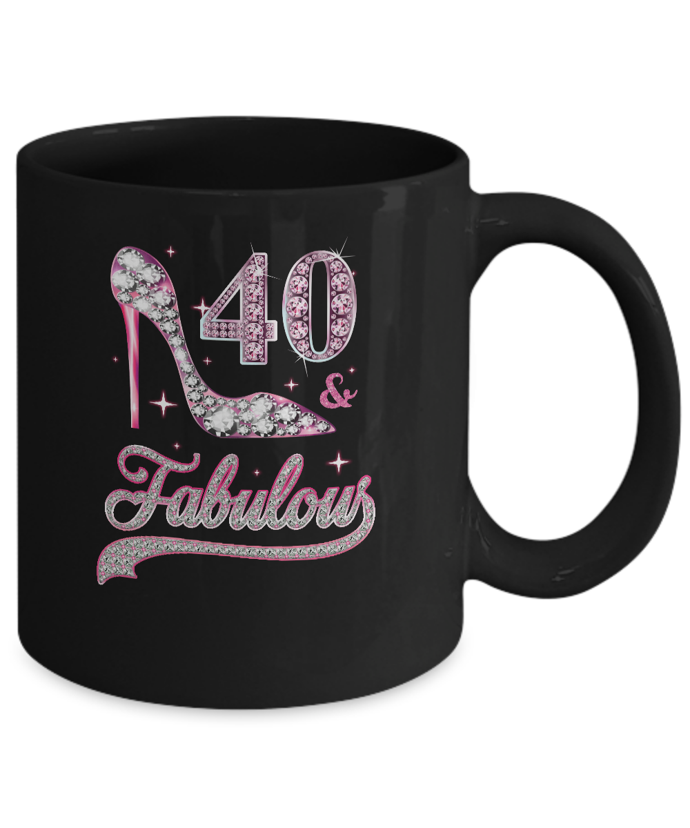 40 And Fabulous 40 Years Old 1981 40th Birthday Gift Mug-Coffee Mug-11oz Mug-Black