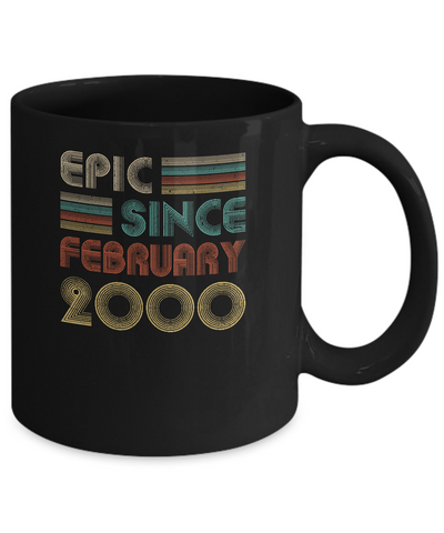 Epic Since February 2000 Vintage 21th Birthday Gifts Mug-Coffee Mug-11oz Mug-Black