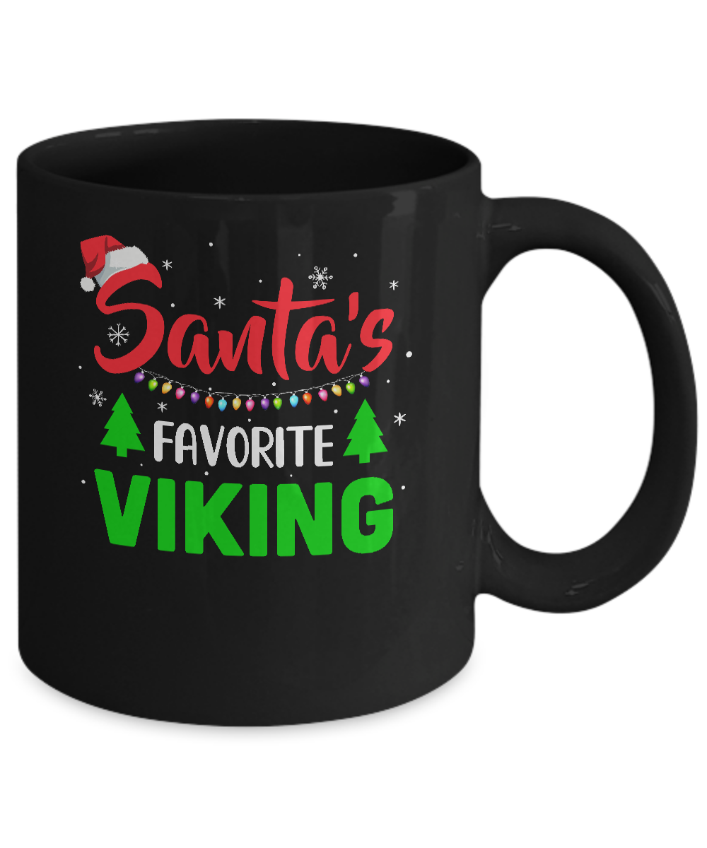 Santa's Favorite Viking Funny Christmas Xmas Gifts Mug-Coffee Mug-11oz Mug-Black