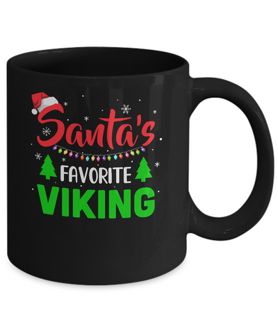 Santa's Favorite Viking Funny Christmas Xmas Gifts Mug-Coffee Mug-11oz Mug-Black