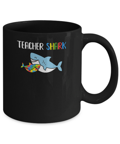 Teacher Shark Support Autism Awareness For Child Mug-Coffee Mug-11oz Mug-Black