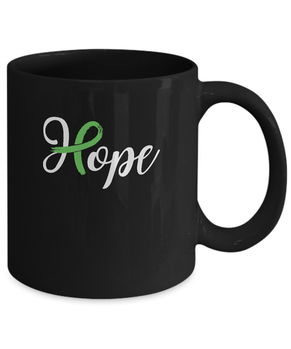 Kidney Disease Liver Cancer Awareness Green Ribbon Hope Mug-Coffee Mug-11oz Mug-Black