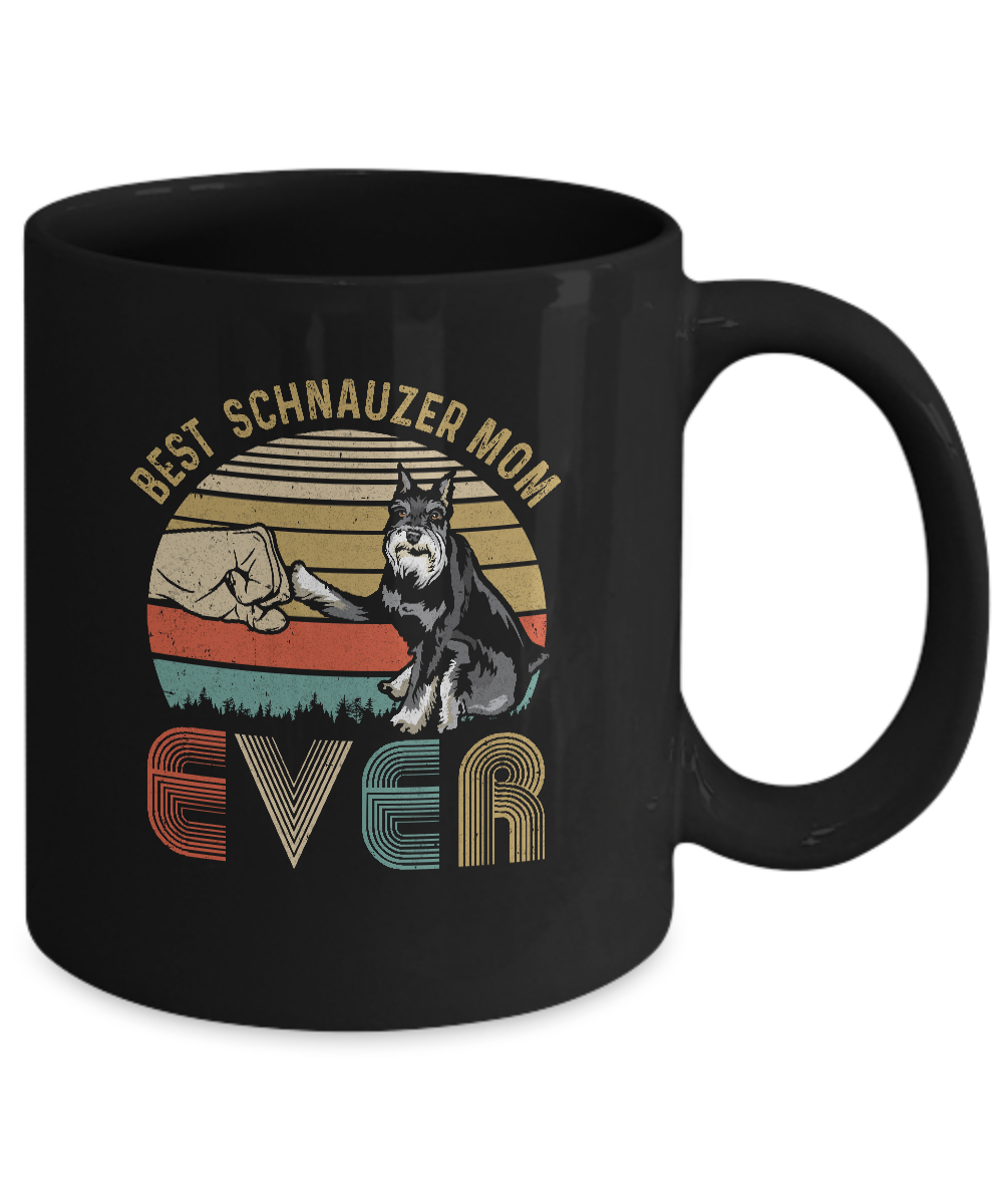 Vintage Best Schnauzer Mom Ever Bump Fit Funny Mom Gifts Mug-Coffee Mug-11oz Mug-Black