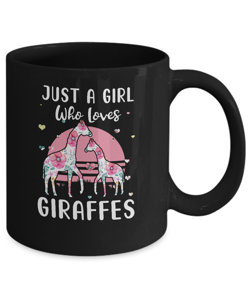 Just A Girl Who Loves Giraffes Mug-Coffee Mug-11oz Mug-Black