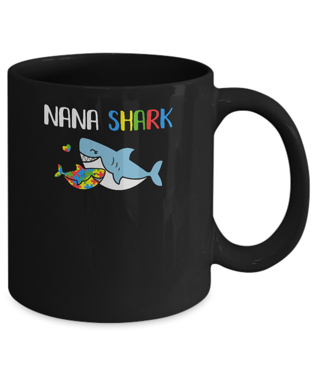 Nana Shark Support Autism Awareness For Grandchild Mug-Coffee Mug-11oz Mug-Black