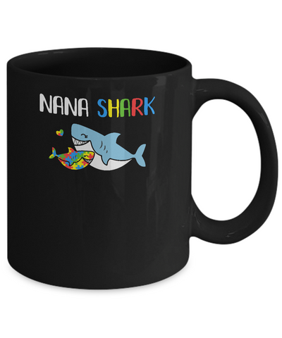 Nana Shark Support Autism Awareness For Grandchild Mug-Coffee Mug-11oz Mug-Black