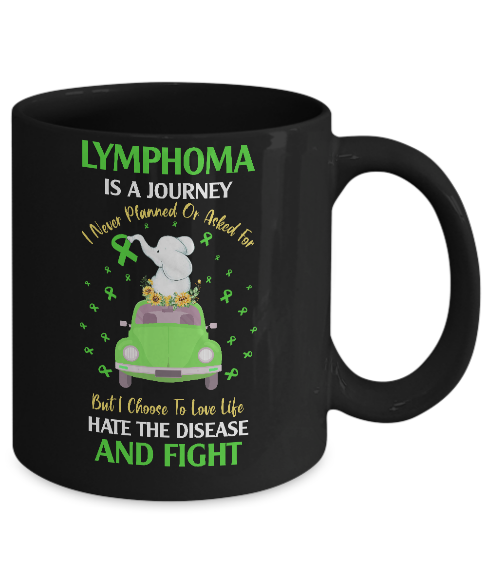 Lymphoma Awareness Is A Journey Mug-Coffee Mug-11oz Mug-Black
