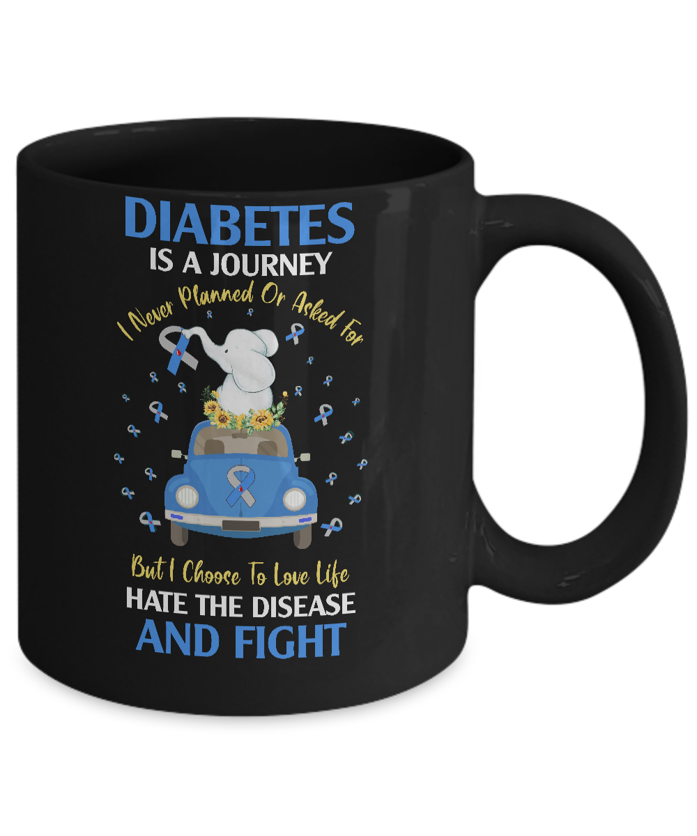 Diabetes Awareness Is A Journey Mug-Coffee Mug-11oz Mug-Black