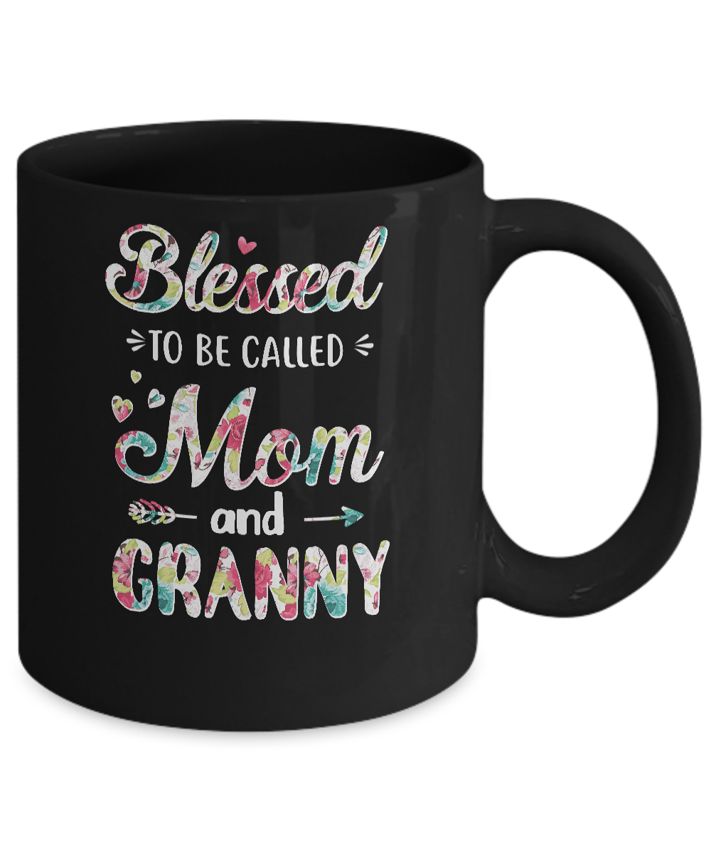 Mothers Day Gifts Blessed To Be Called Mom And Granny Mug-Coffee Mug-11oz Mug-Black
