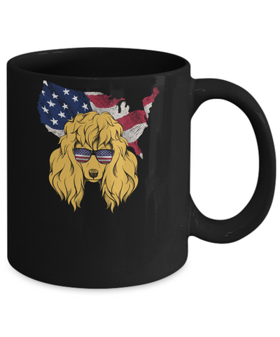 Funny Patriot Poodle Dog 4Th Of July American Flag Mug-Coffee Mug-11oz Mug-Black