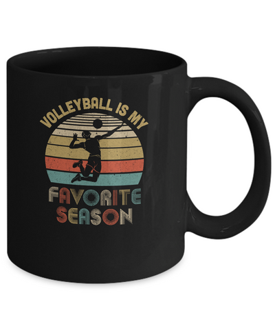 Volleyball Is My Favorite Season Vintage Mug-Coffee Mug-11oz Mug-Black