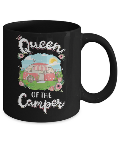 Queen Of The Camper Camping For Women Gift Mug-Coffee Mug-11oz Mug-Black