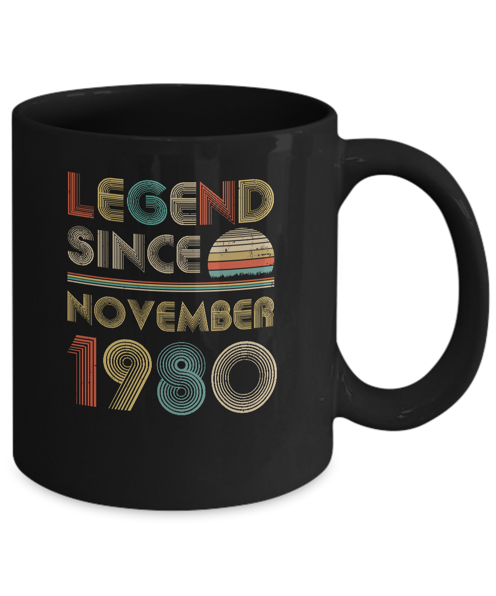 Legend Since November 1980 Vintage 41th Birthday Gifts Mug-Coffee Mug-11oz Mug-Black