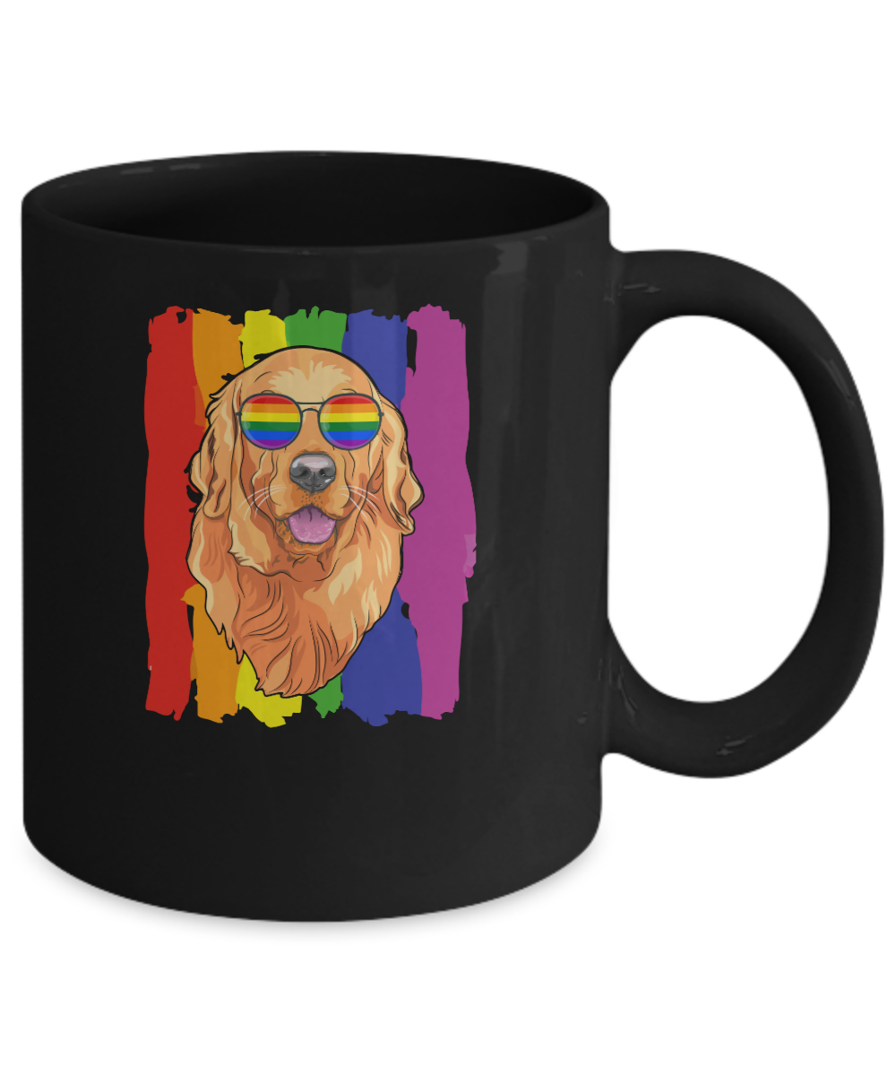 Funny Retrievers Golden LGBT LGBT Pride Gifts Mug-Coffee Mug-11oz Mug-Black