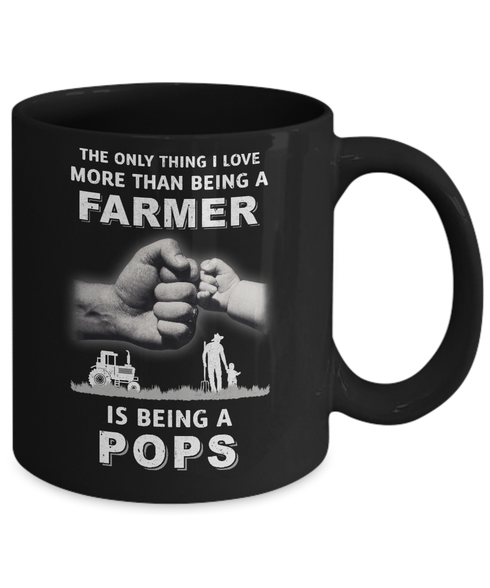 Love More Than Farmer Being A Pops Fathers Day Mug-Coffee Mug-11oz Mug-Black