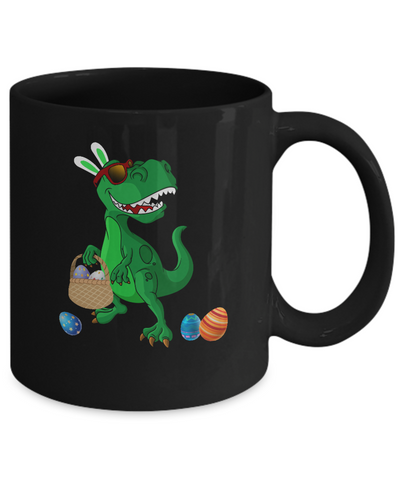 Funny Dabbing Cool Easter Bunny Dinosaur Mug-Coffee Mug-11oz Mug-Black