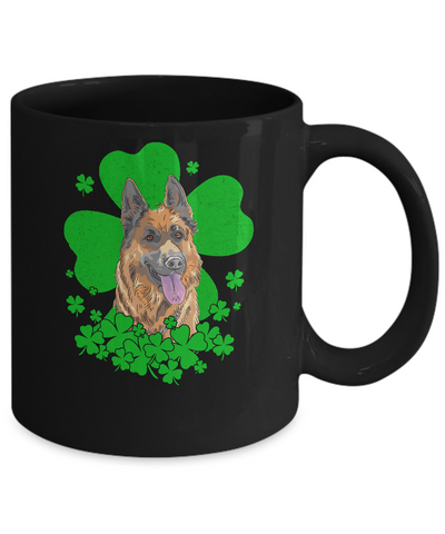 German Shepherd St. Patrick's Day Clovers Mug-Coffee Mug-11oz Mug-Black