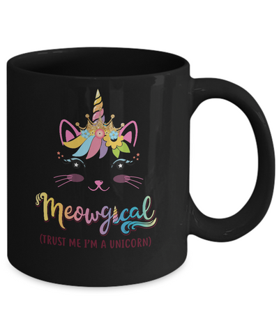 Caticorn Kittycorn Rainbow Meowgical Cat Unicorn Cute Mug-Coffee Mug-11oz Mug-Black