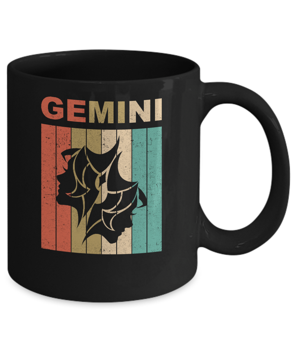 Vintage Gemini Zodiac May June Birthday Gift Mug-Coffee Mug-11oz Mug-Black