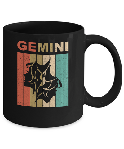 Vintage Gemini Zodiac May June Birthday Gift Mug-Coffee Mug-11oz Mug-Black