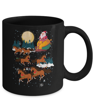 Funny Christmas Horse Reindeer Lover Santa Gift Mug-Coffee Mug-11oz Mug-Black