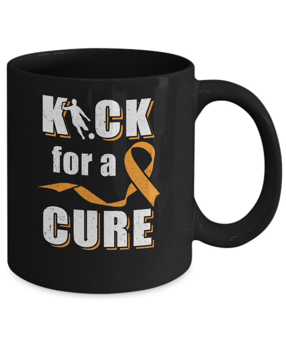 Kick For A Cure Soccer Orange Multiple Sclerosis Awareness Mug-Coffee Mug-11oz Mug-Black
