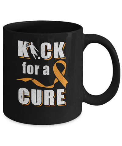 Kick For A Cure Soccer Orange Multiple Sclerosis Awareness Mug-Coffee Mug-11oz Mug-Black
