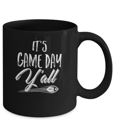 Funny It's Game Day Y'all Fan Football Mug-Coffee Mug-11oz Mug-Black