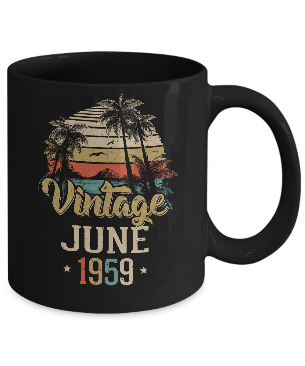 Retro Classic Vintage June 1959 62th Birthday Gift Mug-Coffee Mug-11oz Mug-Black