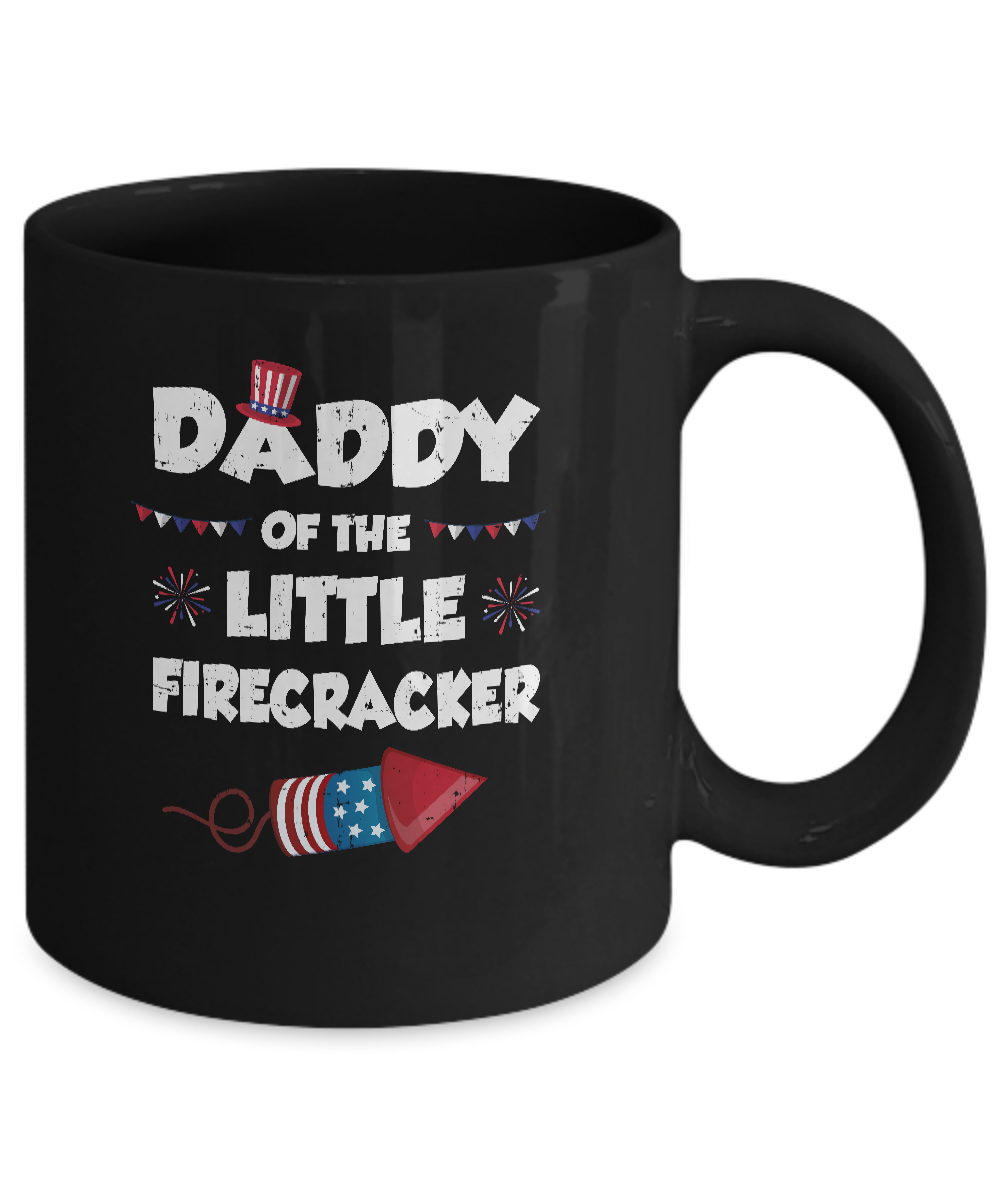4th Of July Birthday Daddy Of The Little Firecracker Mug-Coffee Mug-11oz Mug-Black
