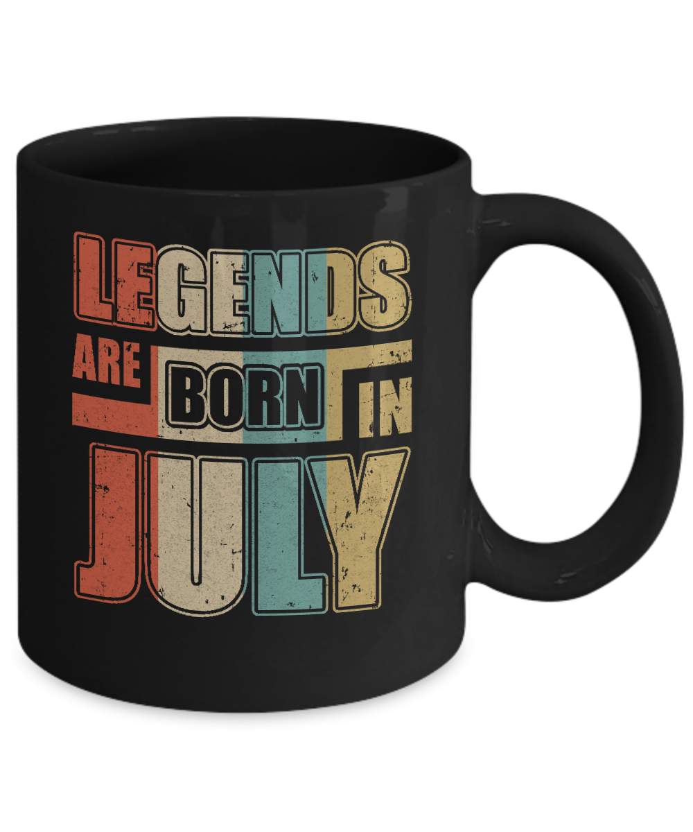 Classic Vintage Legends Are Born In July Birthday Mug-Coffee Mug-11oz Mug-Black