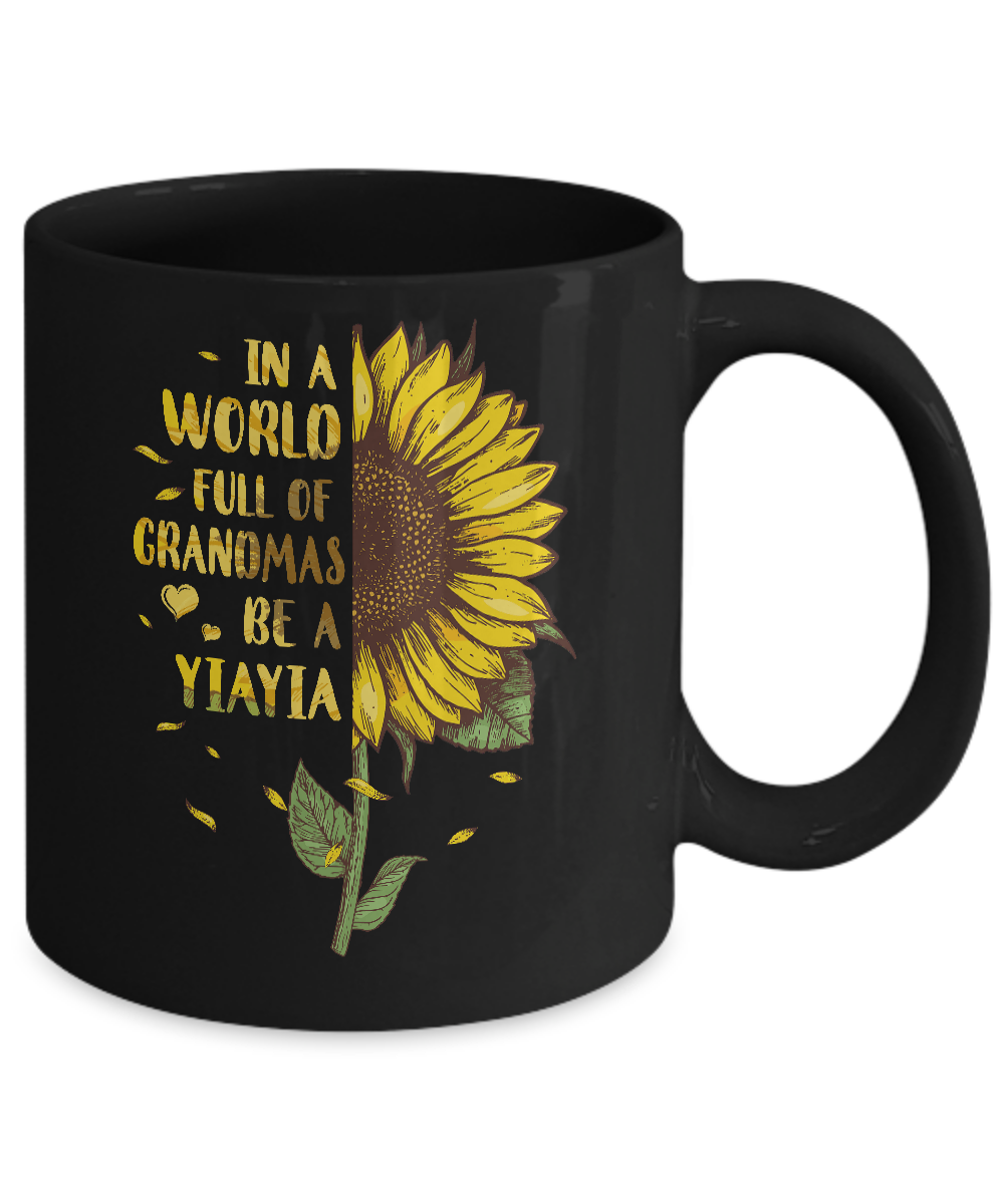 In A World Full Of Grandmas Be A Yiayia Mothers Day Gift Mug-Coffee Mug-11oz Mug-Black