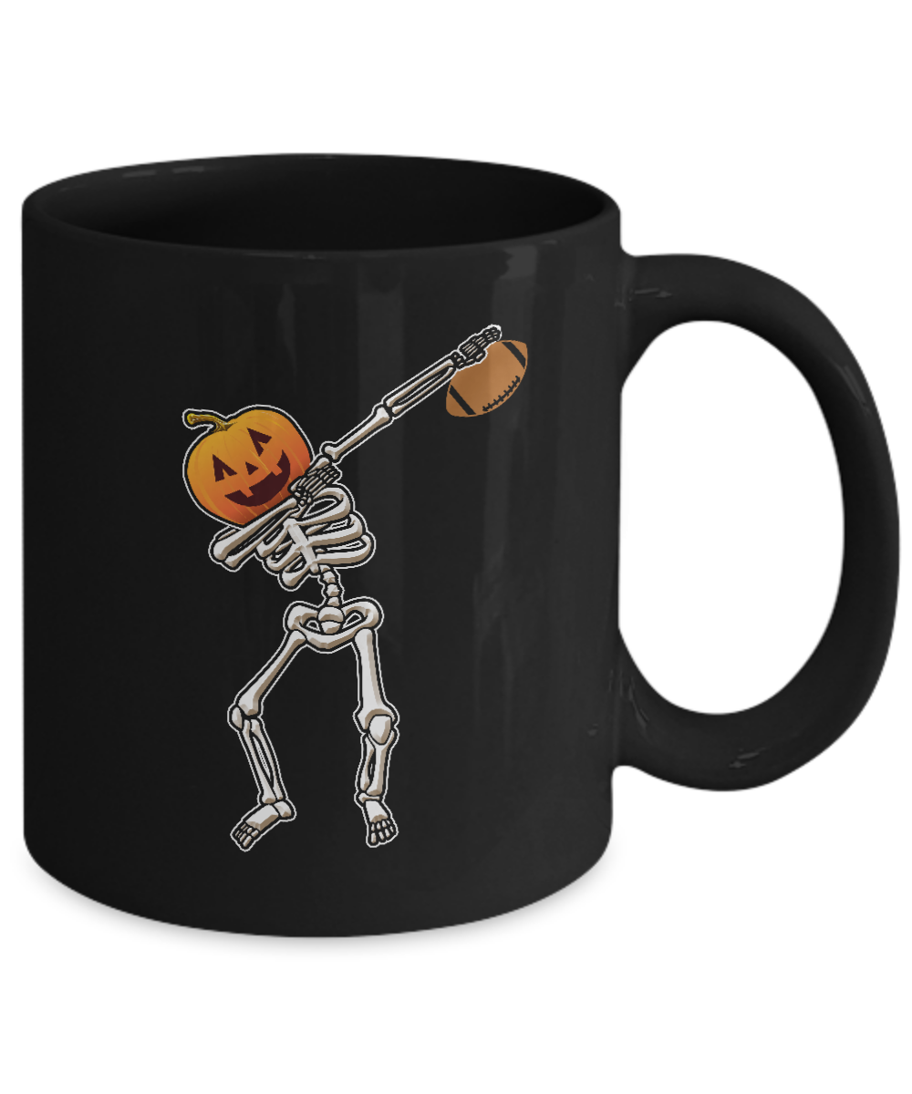 Halloween Dabbing Skeleton Football Mug-Coffee Mug-11oz Mug-Black