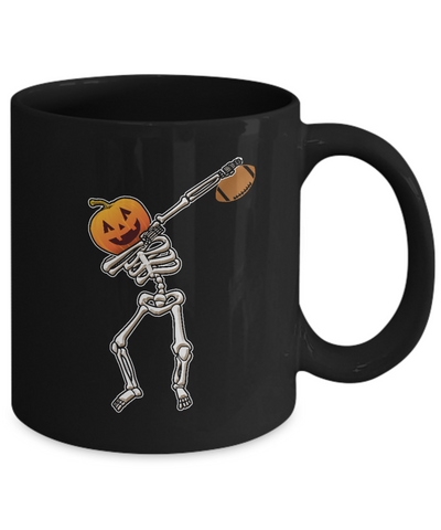 Halloween Dabbing Skeleton Football Mug-Coffee Mug-11oz Mug-Black
