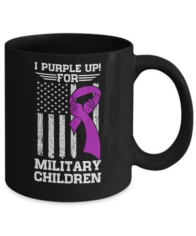I Purple Up For Military Children Kid Child Gifts Mug-Coffee Mug-11oz Mug-Black