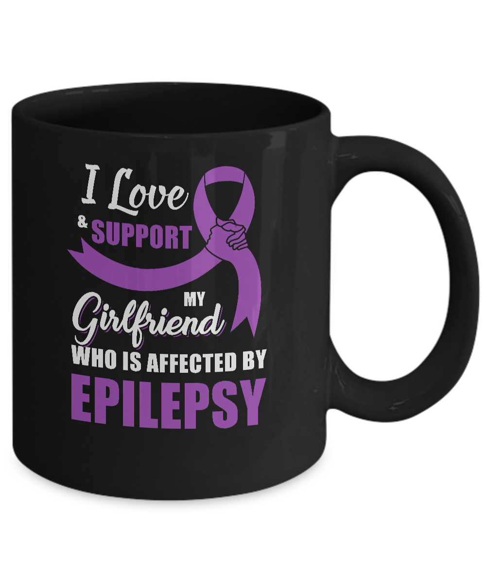 Epilepsy Awareness Support Purple Girlfriend Boyfriend Mug-Coffee Mug-11oz Mug-Black