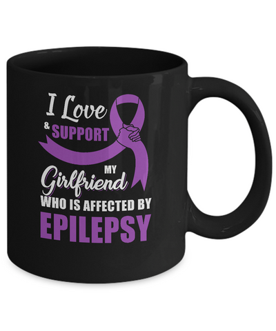 Epilepsy Awareness Support Purple Girlfriend Boyfriend Mug-Coffee Mug-11oz Mug-Black