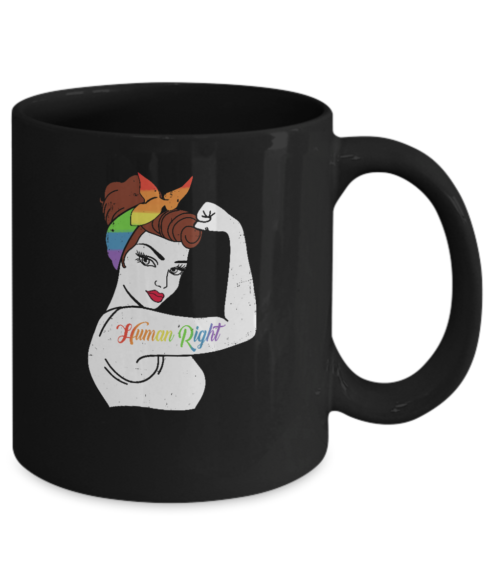 Lady Human Right LGBT Lesbian Gay Pride Mug-Coffee Mug-11oz Mug-Black