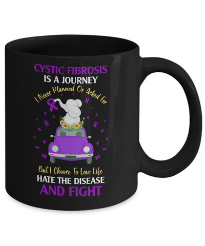 Cystic Fibrosis Awareness Is A Journey Mug-Coffee Mug-11oz Mug-Black