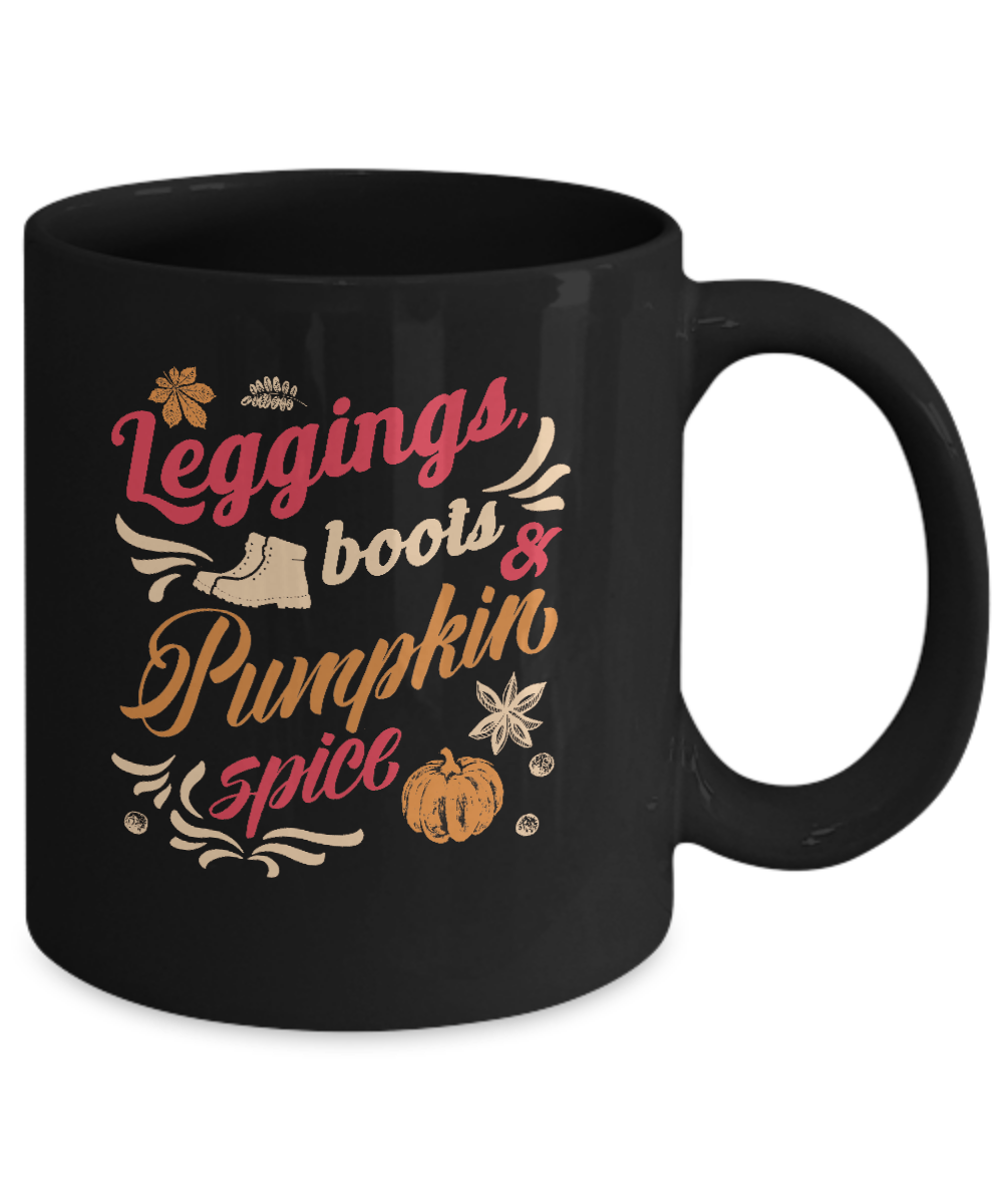 Leggings Boots Pumkin Spice Mug-Coffee Mug-11oz Mug-Black