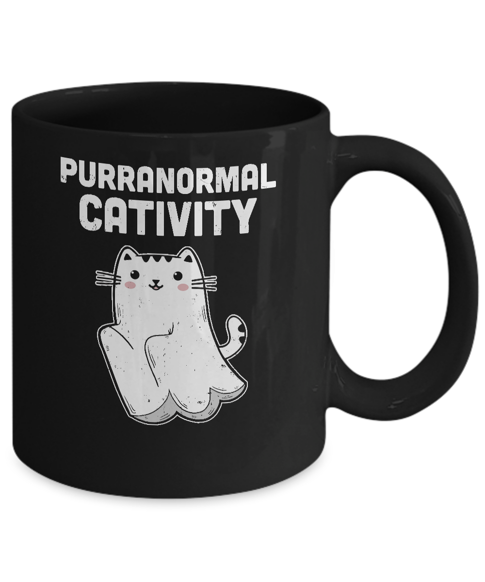Halloween Funny Purranormal Cativity Ghost Cat Lovers Gifts Mug-Coffee Mug-11oz Mug-Black